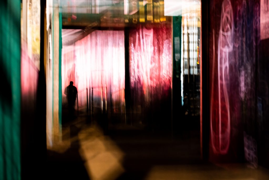Walking through shadows and lights
